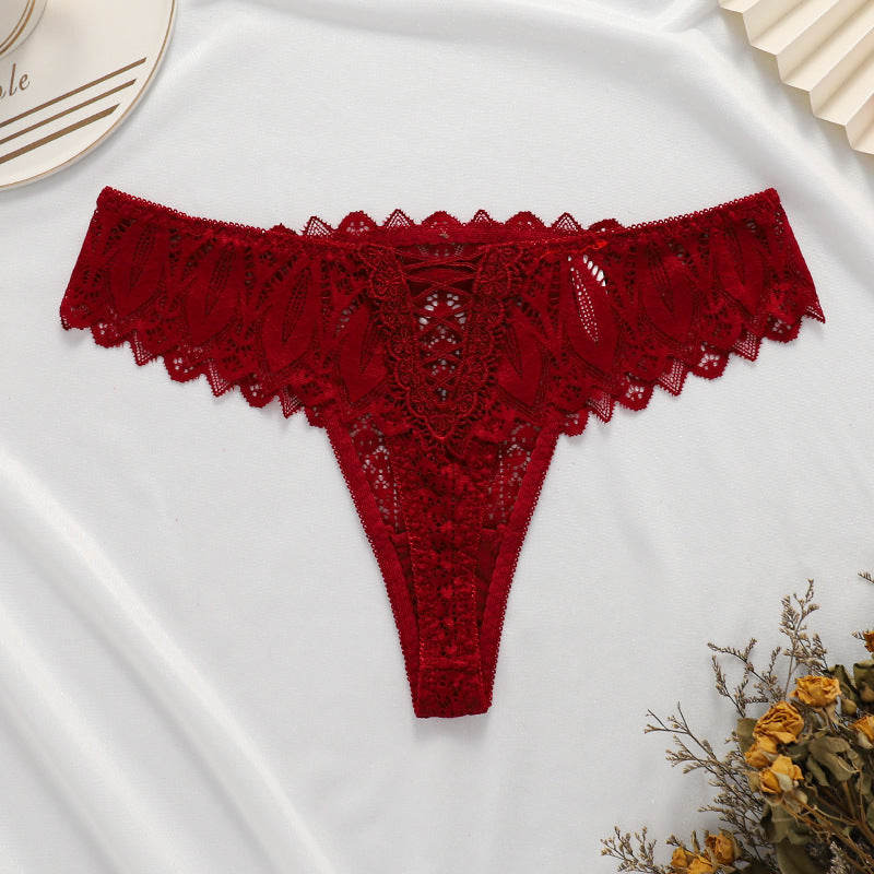 Women's Fashionable Lace Thong Breathable Cross - Leverage On Heroes Women Store