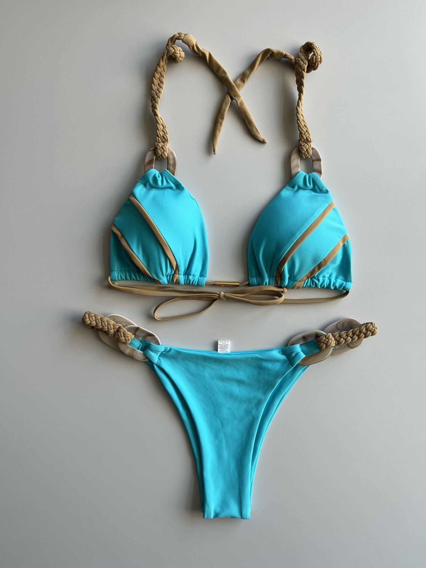 New Solid Color Lace-up Bikini Swimsuit - Leverage On Heroes Women Store