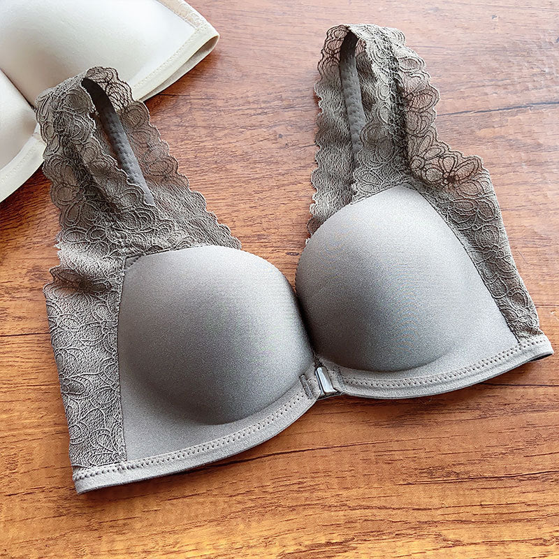 Front Buckle Push Up Breast Holding Seamless Comfort Women's Underwear - Leverage On Heroes Women Store