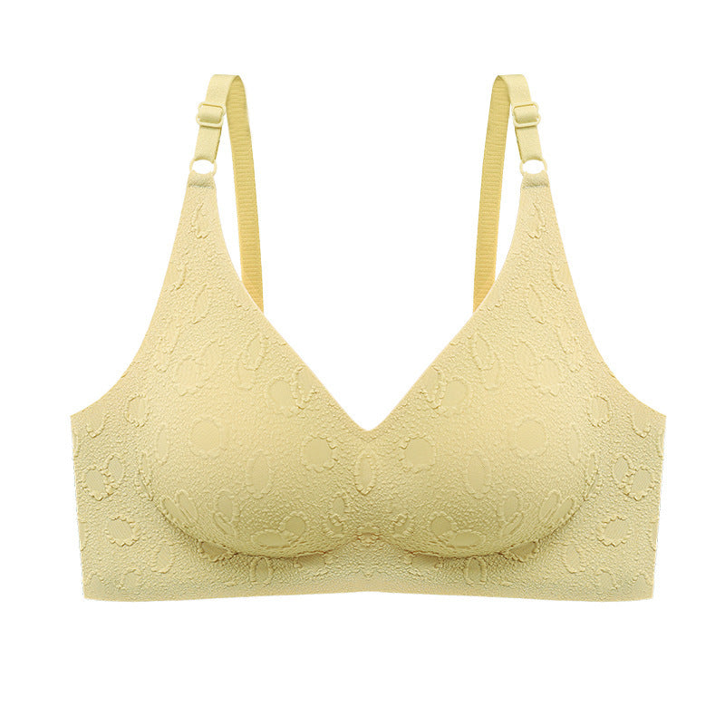 Women's Seamless Push Up Jacquard Comfort Sleeping Bra - Leverage On Heroes Women Store