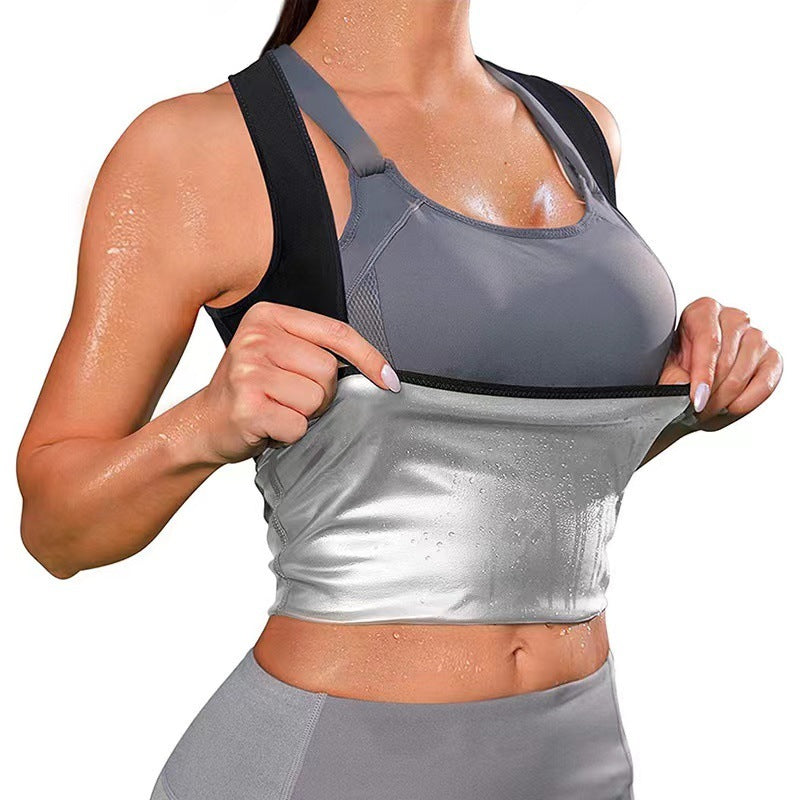 Violently Sweat Shapewear Silver Pastebrushing Vest - Leverage On Heroes Women Store