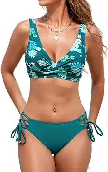 Sexy Halter Bikini Women's Split Lace-up Swimsuit - Leverage On Heroes Women Store