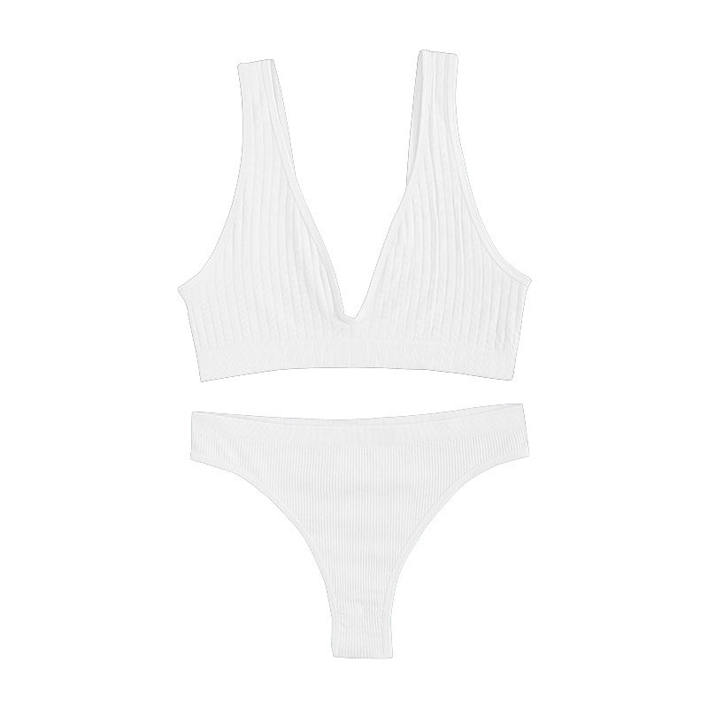 Solid Color Shockproof Beauty Back Push-up Underwear Set - Leverage On Heroes Women Store