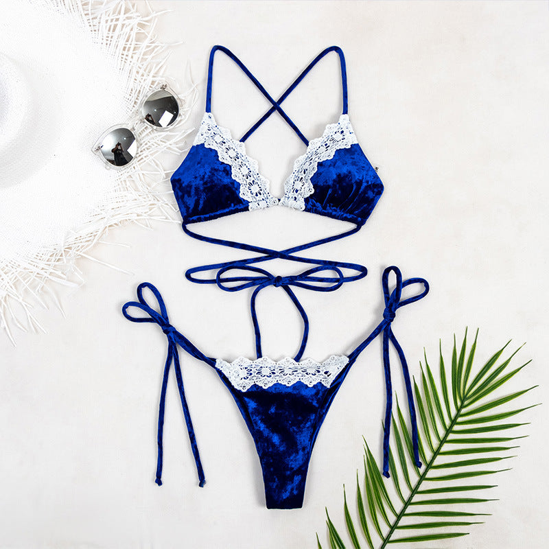 Fashion Classic Sexy Bikini Split Lace Swimsuit - Leverage On Heroes Women Store