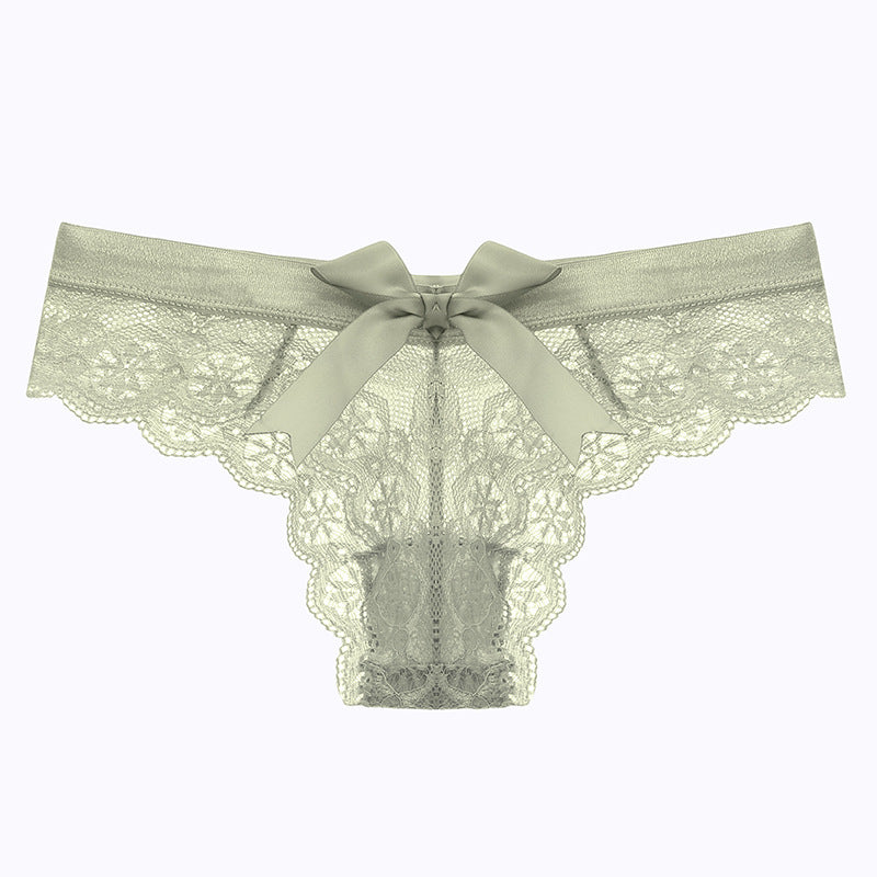Lace Thong Transparent Hollow Briefs Bow - Leverage On Heroes Women Store