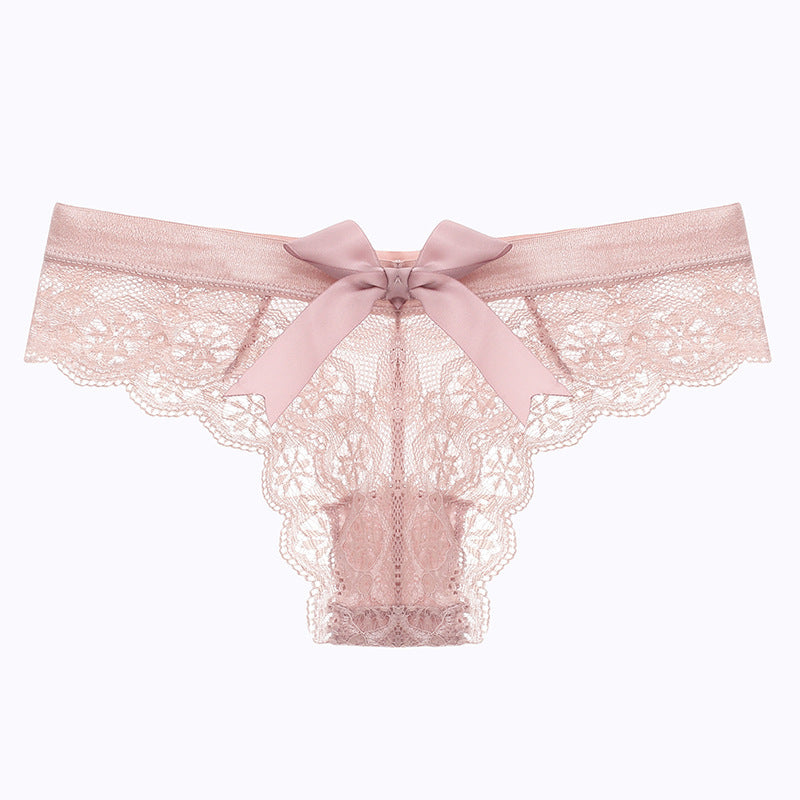 Lace Thong Transparent Hollow Briefs Bow - Leverage On Heroes Women Store