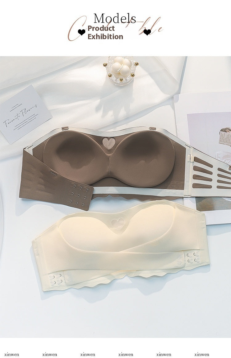 Women's Strapless Underwear With Front Buckle Non-slip Push Up - Leverage On Heroes Women Store