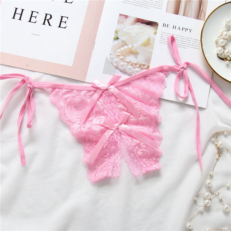 Lace-up thong lace lace-up panties - Leverage On Heroes Women Store