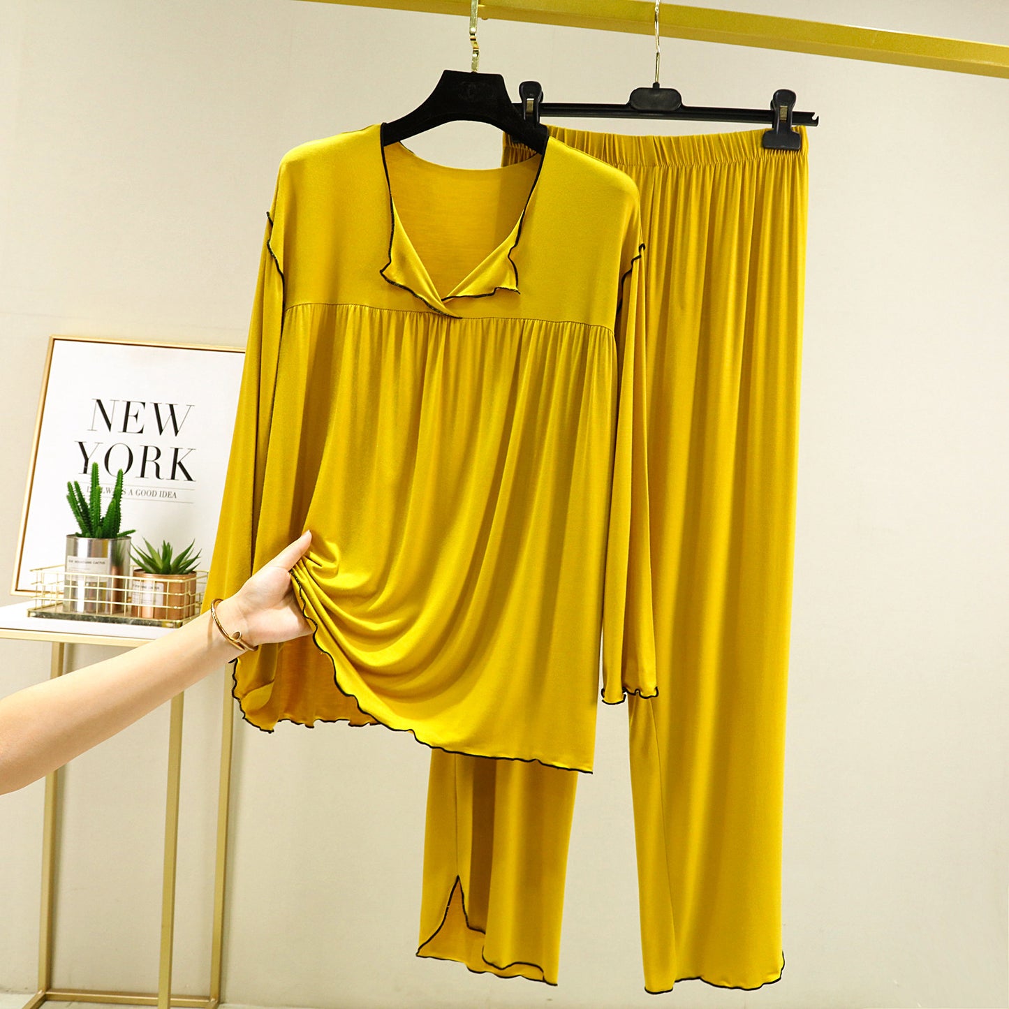 Fashion Long Sleeve Straight Loungewear Set - Leverage On Heroes Women Store