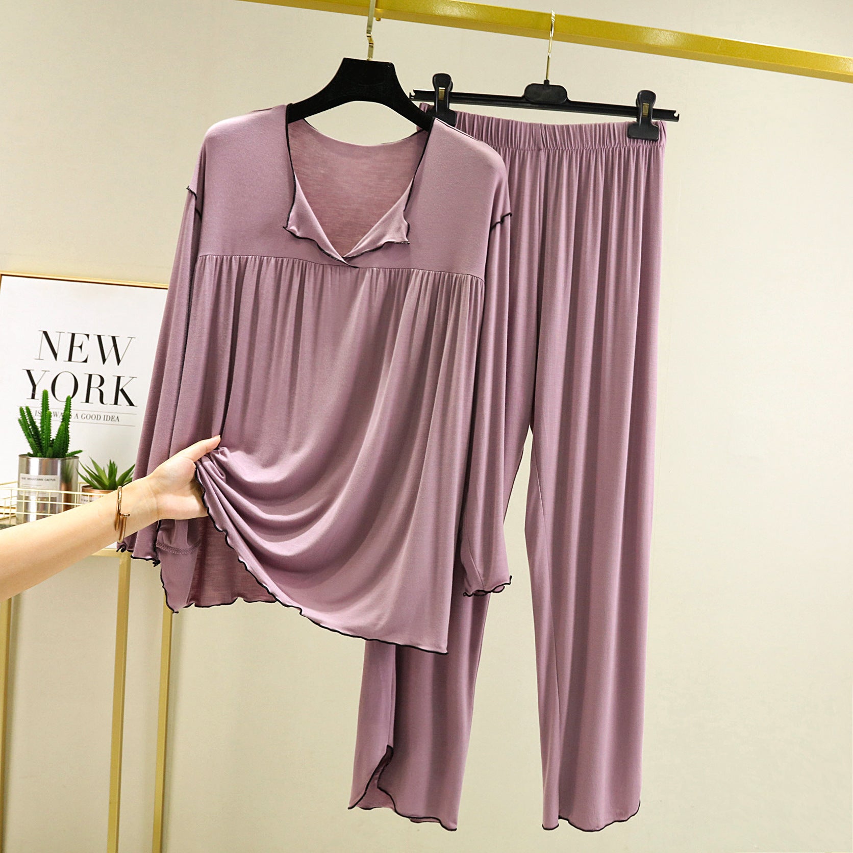 Fashion Long Sleeve Straight Loungewear Set - Leverage On Heroes Women Store