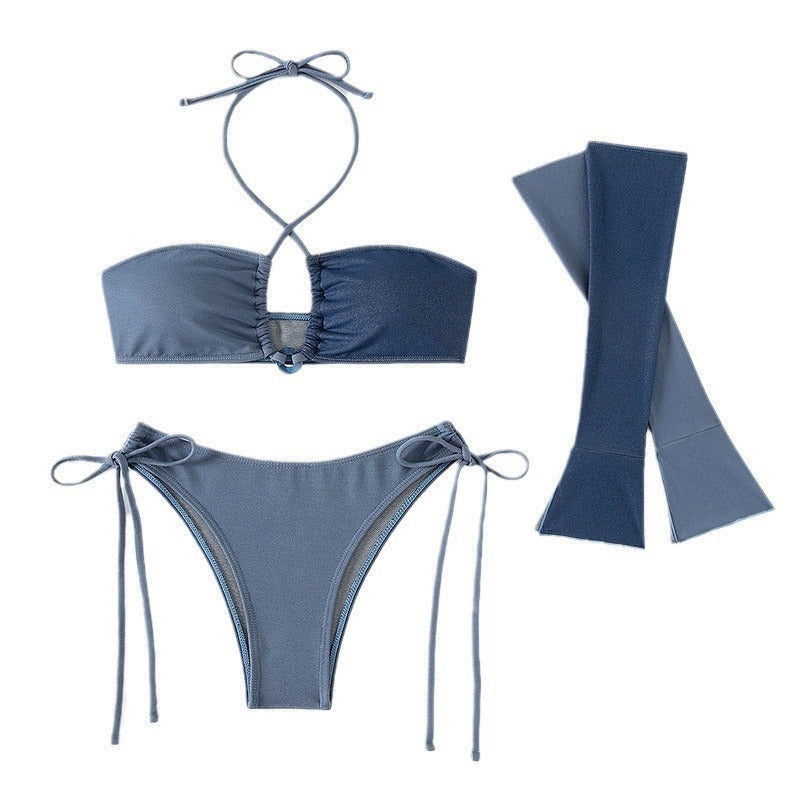 Women's Bikini Lace-up Swimsuit Three-point - Leverage On Heroes Women Store