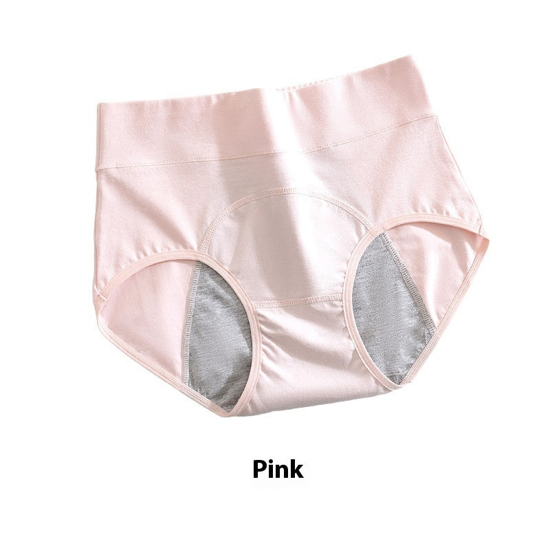 Women's Underwear High Waist Pure Cotton Antibacterial Briefs Lengthened Widened Leak-proof Sanitary Panty - Leverage On Heroes Women Store