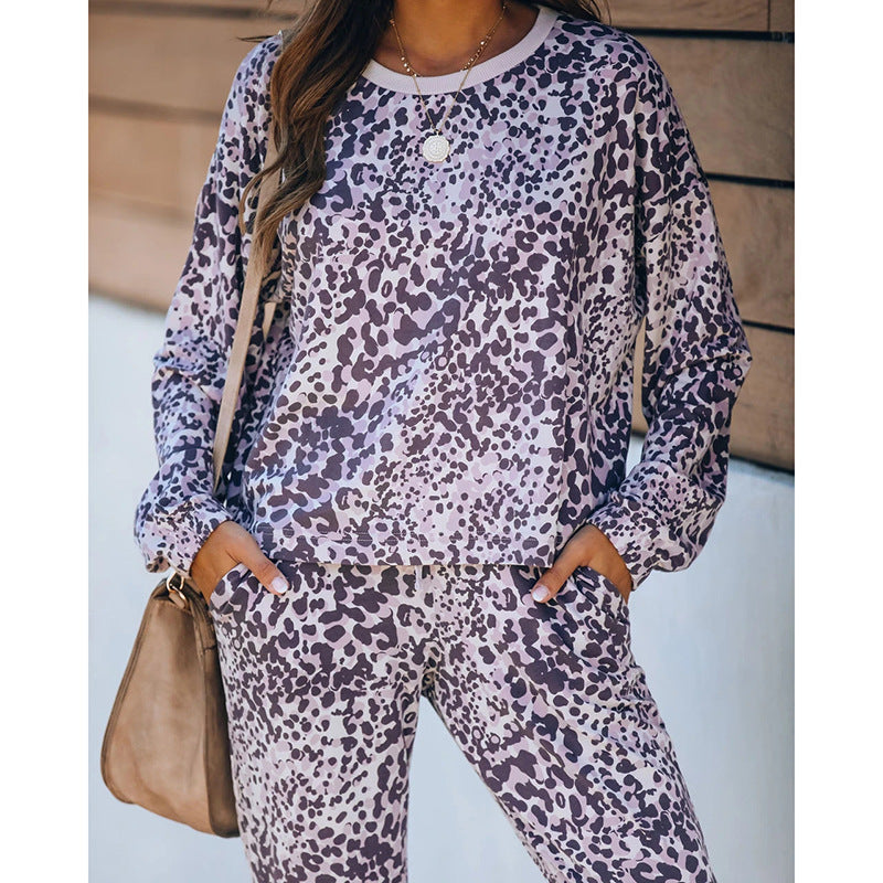 Printed Comfortable Long Sleeve Ladies Loungewear - Leverage On Heroes Women Store