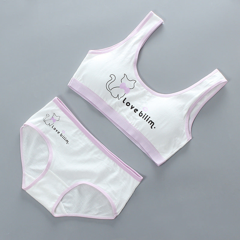 Girls' Bra Set, Pure Cotton, Developmental Vest, Underwear, Children'S Bra, Cotton - Leverage On Heroes Women Store