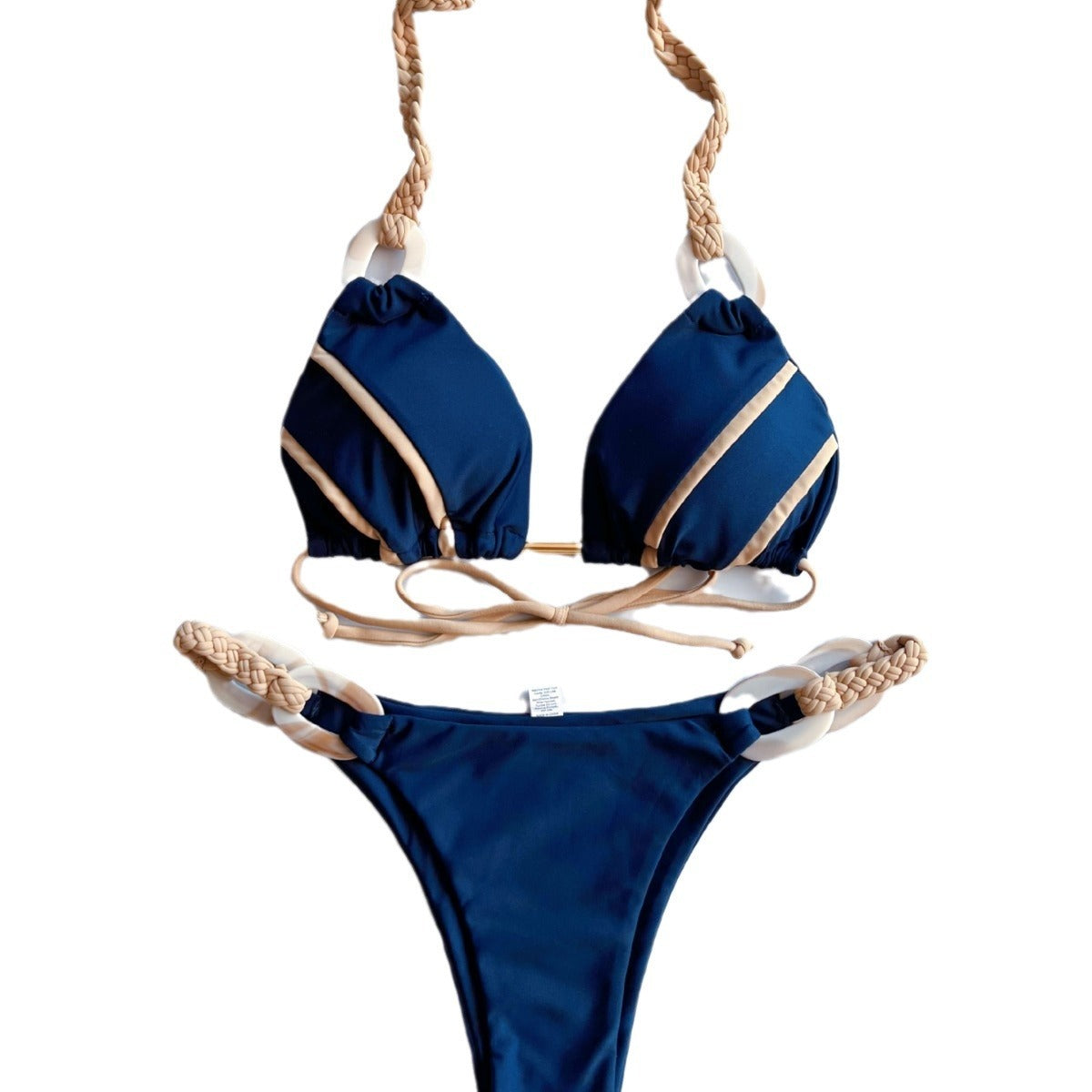 New Solid Color Lace-up Bikini Swimsuit - Leverage On Heroes Women Store