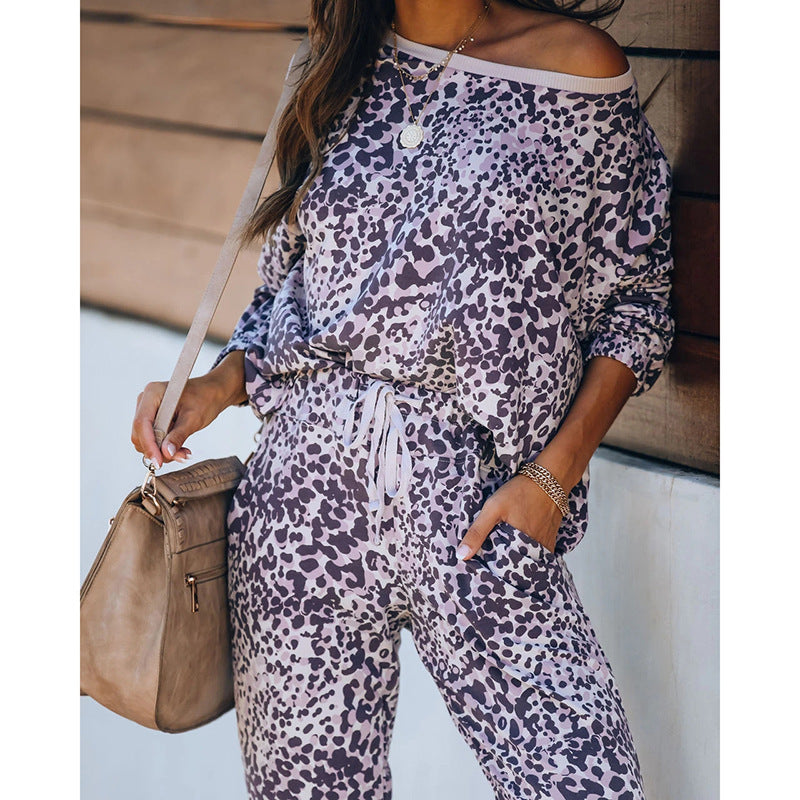 Printed Comfortable Long Sleeve Ladies Loungewear - Leverage On Heroes Women Store