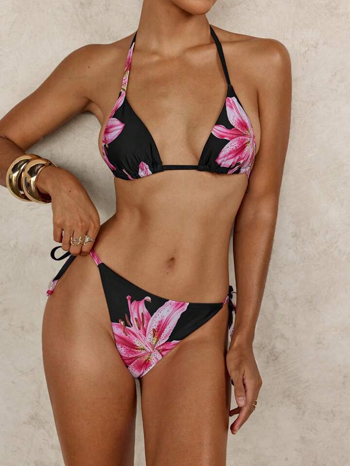 Leopard Print Lace-up Sexy Bikini Swimsuit - Leverage On Heroes Women Store