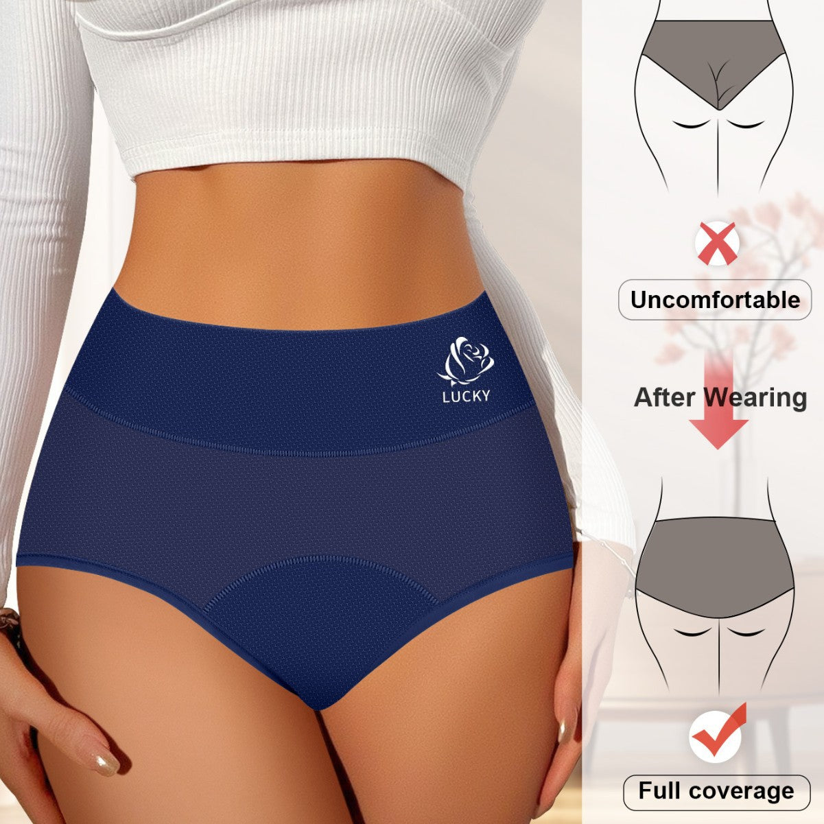 High Waist Menstrual Period Sanitary Panty Plus Size Breathable - Leverage On Heroes Women Store