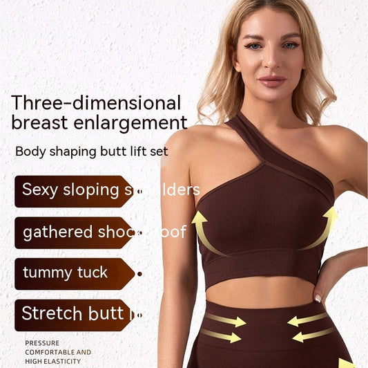 European And American Seamless Women's Underwear Sports Fitness Shockproof Off-shoulder Suit - Leverage On Heroes Women Store