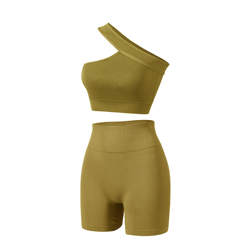 European And American Seamless Women's Underwear Sports Fitness Shockproof Off-shoulder Suit - Leverage On Heroes Women Store