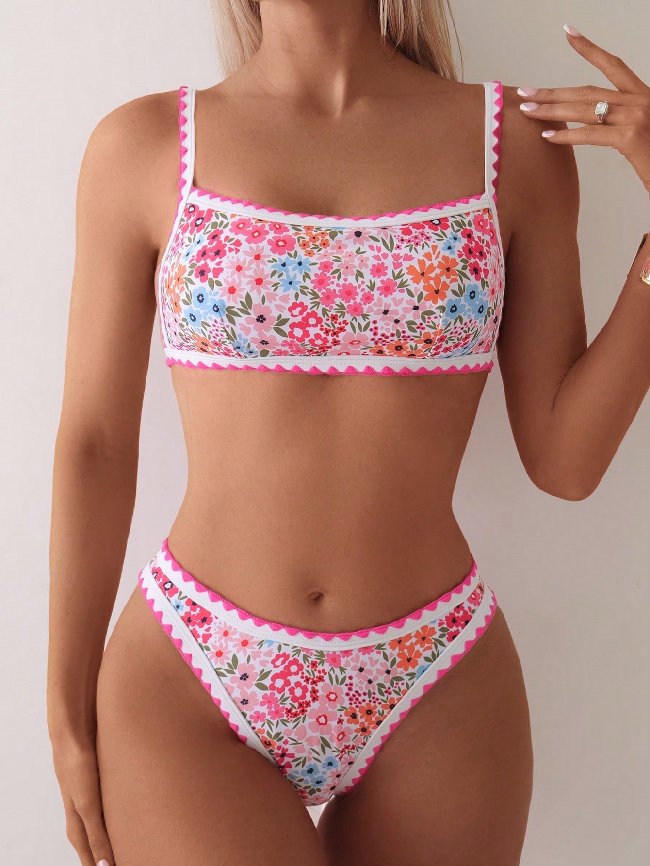 Women's Printed Swimming Lace-up Split Bikini Suit - Leverage On Heroes Women Store