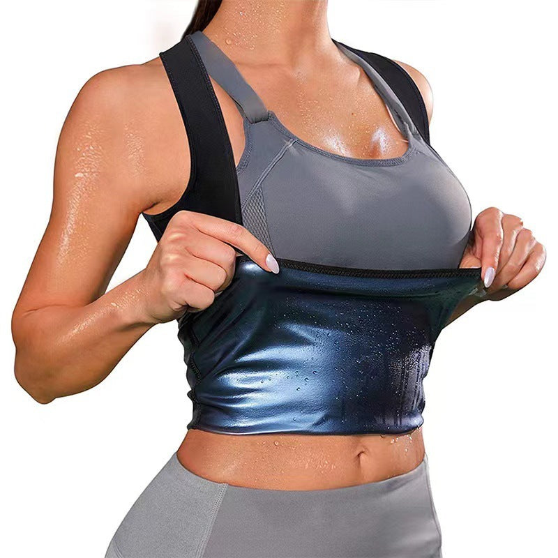 Violently Sweat Shapewear Silver Pastebrushing Vest - Leverage On Heroes Women Store