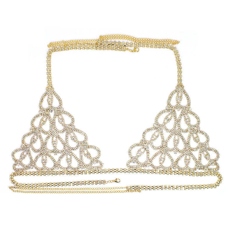 Rhinestone Claw Chain Body Chain Set Sexy Panty Set Show - Leverage On Heroes Women Store