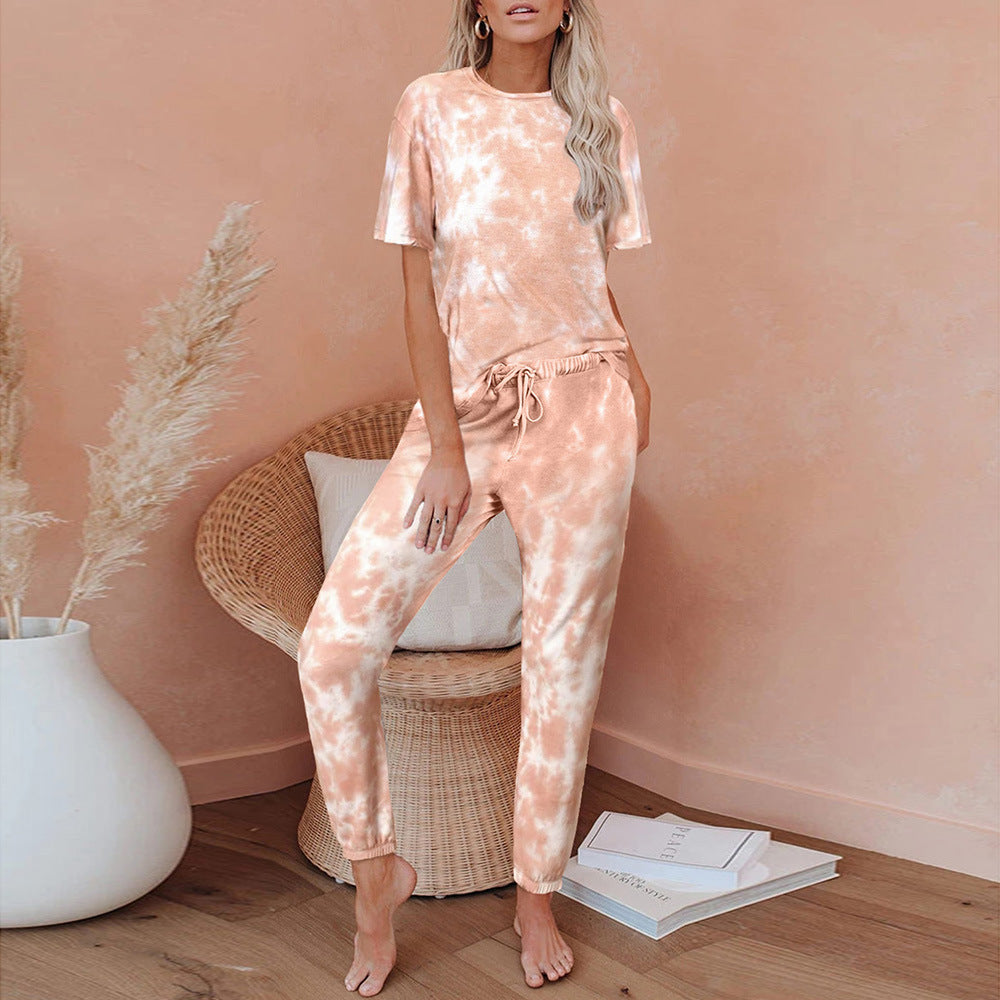 Tie Dye Print One Piece Pajamas Loungewear - Leverage On Heroes Women Store