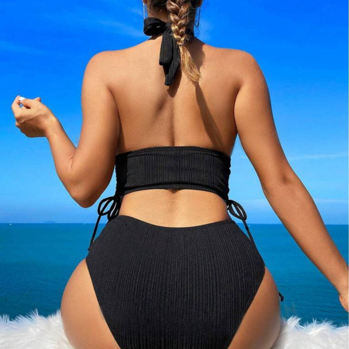 Women's Fashion Statement Lace Up Halter Bikini - Leverage On Heroes Women Store