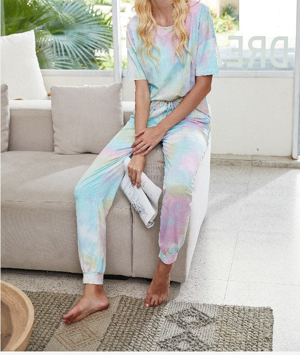 Tie Dye Print One Piece Pajamas Loungewear - Leverage On Heroes Women Store