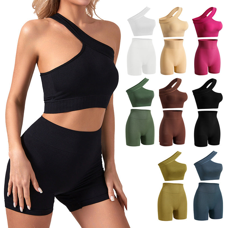 European And American Seamless Women's Underwear Sports Fitness Shockproof Off-shoulder Suit - Leverage On Heroes Women Store