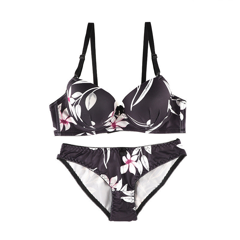 Printed Underwear Adjustable Push Up Bra Set - Leverage On Heroes Women Store