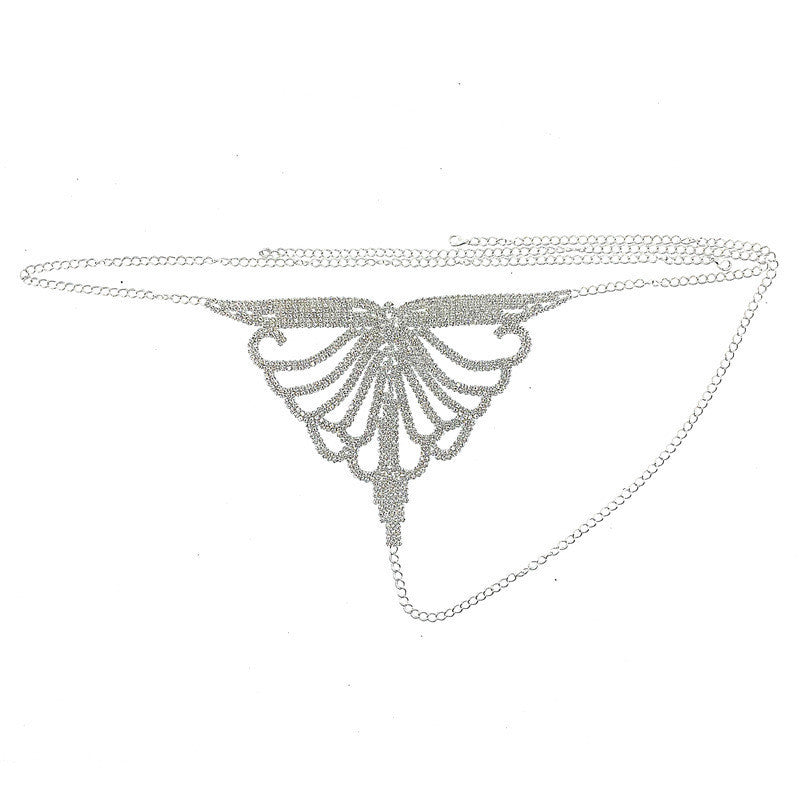 Rhinestone Claw Chain Body Chain Set Sexy Panty Set Show - Leverage On Heroes Women Store