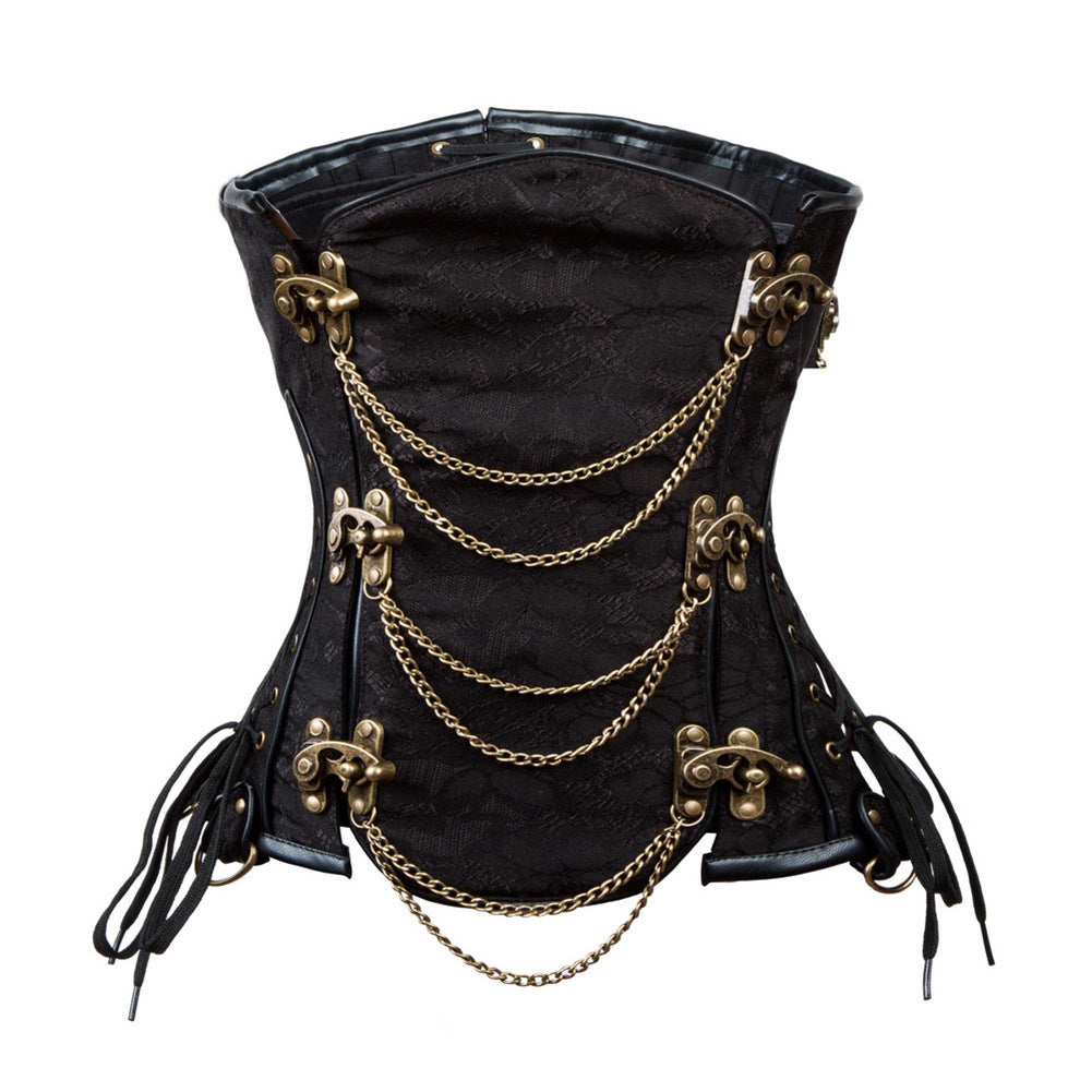 Women's Fashion Metal Chain Punk Shapewear - Leverage On Heroes Women Store