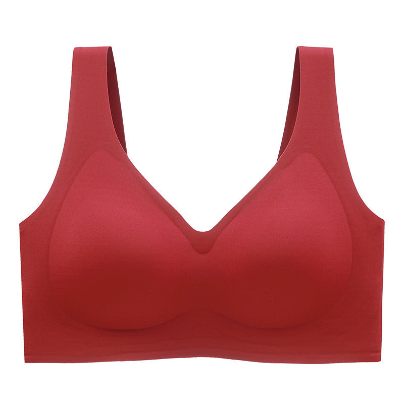 Plus Size Plus-sized Seamless Underwear Push Up Adjustable One-piece Bra - Leverage On Heroes Women Store